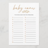 Boho Baby Names Baby Shower Game