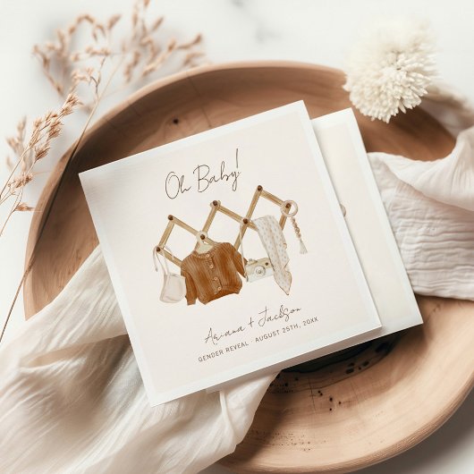 Boho Baby Neutral Dusche Einladung Serviette