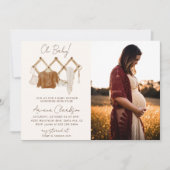Boho Baby Neutral Dusche Foto Einladung (Vorderseite)