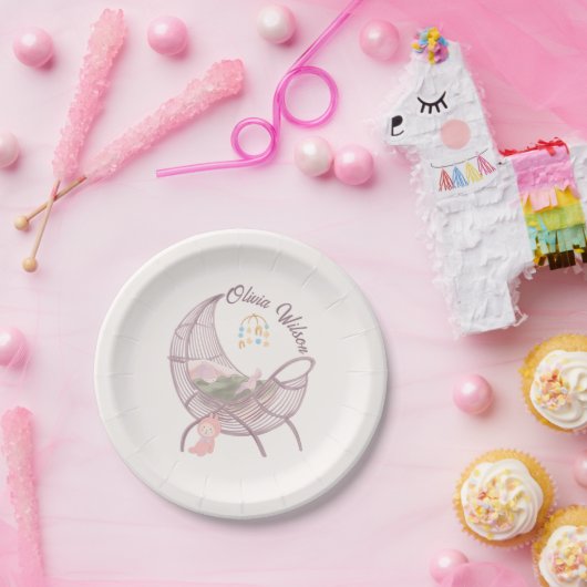 Boho-Baby-Party-Teller für Mädchen aus Papier Pappteller (Party)