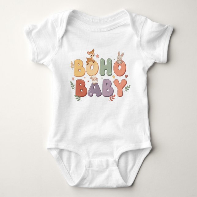 Boho Baby Pastel One-Piece Baby Strampler (Vorderseite)