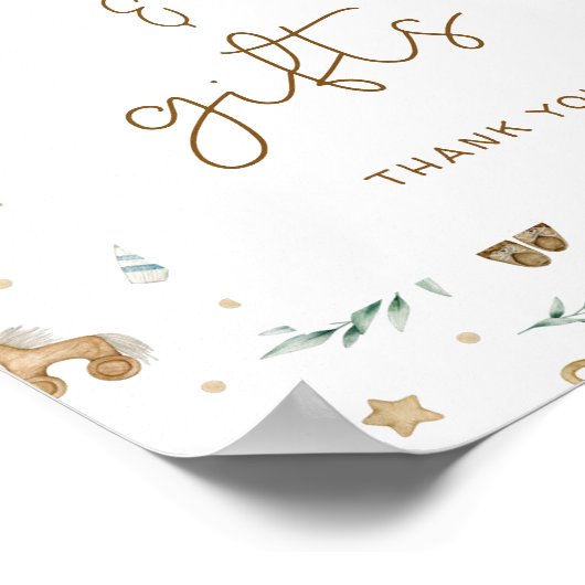 Boho Baby Pattern Kinderdusche Bücher Geschenke Poster (Ecke)