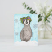 Boho Baby Penguin Postkarte (Stehend Vorderseite)