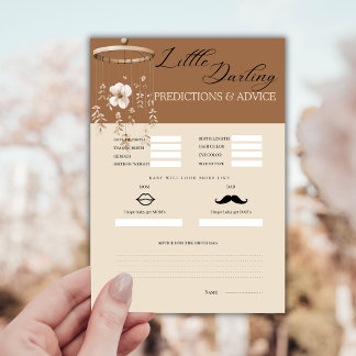 Boho Baby Predictions and Advice Card Begleitkarte
