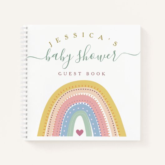 Boho Baby Rainbow Baby Showbook Notizblock (Vorderseite)