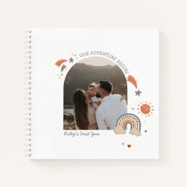 Boho Baby Rainbow Erstes Jahr Erinnerungen & Meile Notizblock