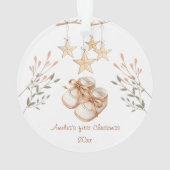 Boho Baby Shoes Personalisiert Weihnachten Ornament (Rückseite)