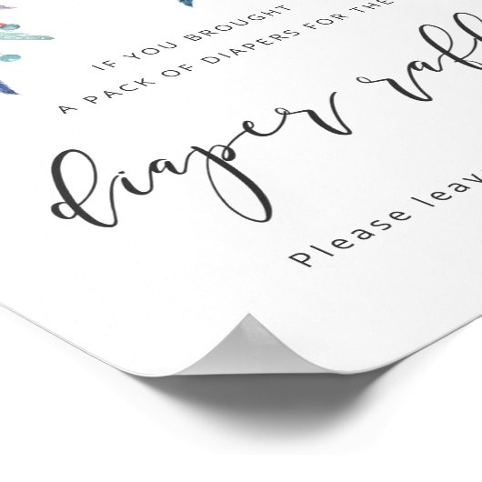 Boho Baby Showdiaper Raffle Sign Dreamcatcher Poster (Ecke)