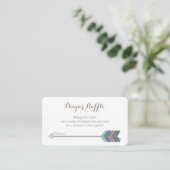 Boho Baby Showdiaper Raffle Ticket Navy Orange Begleitkarte (Stehend Vorderseite)