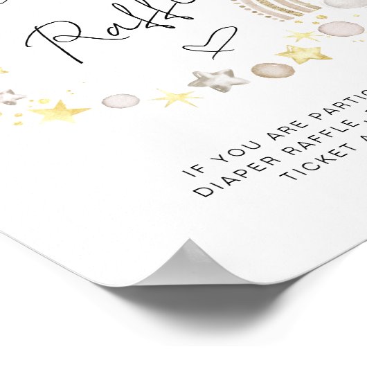 Boho Baby Showdiaper Raffle-Zeichen Poster (Ecke)