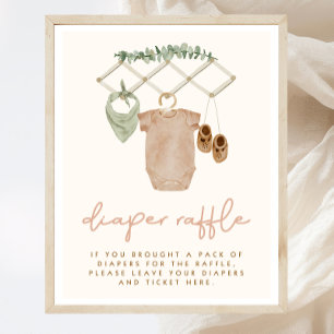 Boho Baby Showdiaper Raffle-Zeichen Poster