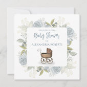 Boho Baby Shower Botanische Vintage Flora Carriage Einladung (Vorderseite)
