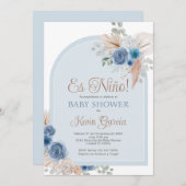 Boho Baby Shower Boy Einladung (Vorne/Hinten)