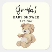 Boho Baby Shower Brown Bär 3-in Candle Sticker (Vorderseite)