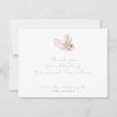 Boho Baby Shower Dankeschön Karte - Swan & Floral (Vorderseite)