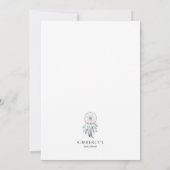 Boho Baby Shower Dreamcatcher Floral Tribal Einladung (Rückseite)