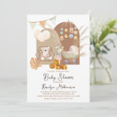 Boho Baby Shower Einladung (Stehend Vorderseite)