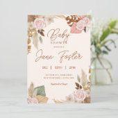 Boho Baby Shower Einladung (Stehend Vorderseite)