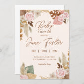 Boho Baby Shower Einladung (Vorne/Hinten)