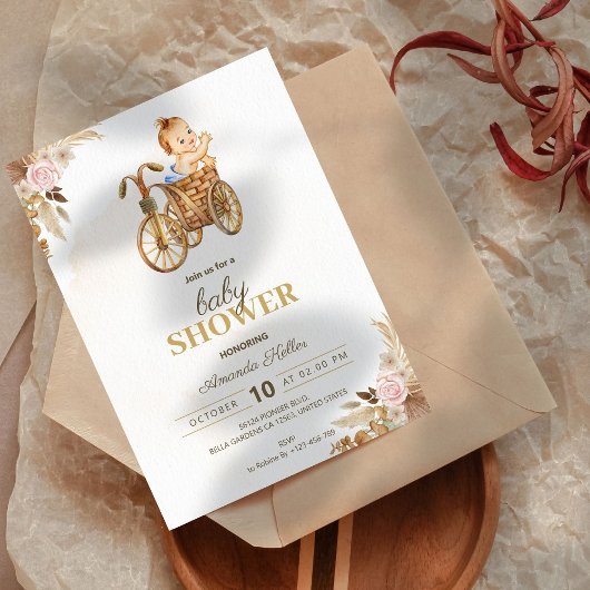 Boho Baby Shower Einladung