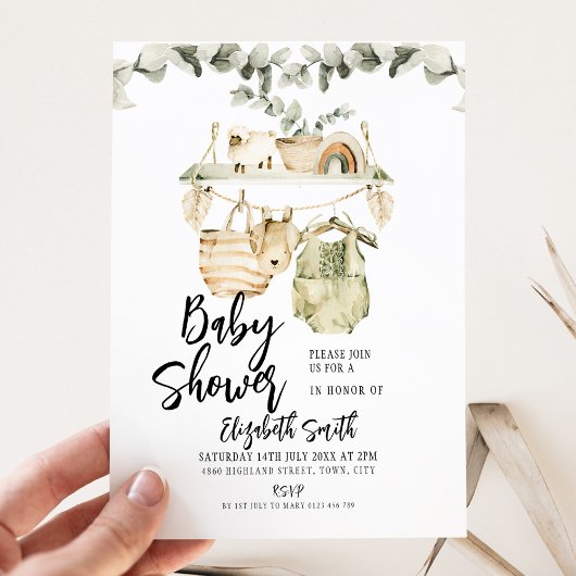 Boho Baby Shower Einladung
