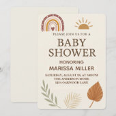 Boho-Baby-Shower-Einladung Einladung (Vorne/Hinten)