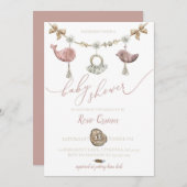 Boho Baby Shower Einladung Macrame Baby Dusche (Vorne/Hinten)