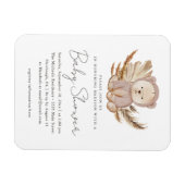 Boho Baby Shower Einladung mit Sweet Bear Magnet (Horizontal)