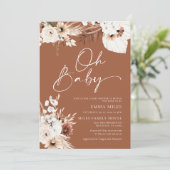 Boho Baby Shower Einladung Oh Baby (Stehend Vorderseite)