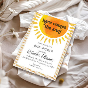 Boho-Baby-Shower-Einladung   Sonnenschein Neutral Einladung