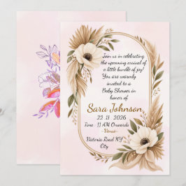 Boho-Baby-Shower-Einladungsvorlage Einladung