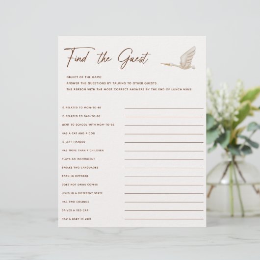 Boho Baby Shower findet das Game (Stehend Vorderseite)