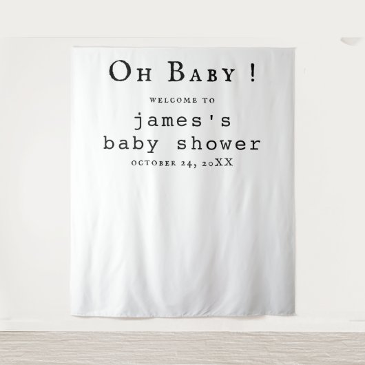 Boho Baby Shower Foto Hintergrund Wandteppich (Vorderseite)