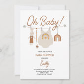 Boho Baby Shower Gender Neutral Einladung (Vorderseite)