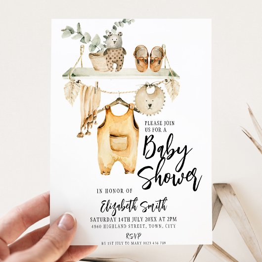 Boho Baby Shower Gender Neutral Einladung