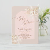 Boho Baby Shower Girl Einladung (Stehend Vorderseite)