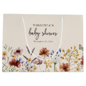 Boho Baby Shower Große Geschenktüte (Rückseite)