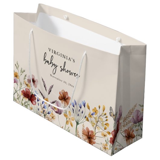 Boho Baby Shower Große Geschenktüte (Vorderseite Schrägansicht)