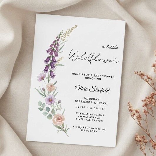 Boho Baby Shower Invitation Card Floral Watercolor Einladung