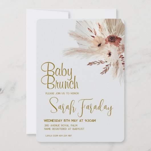 Boho Baby Shower Invitation Einladung (Vorderseite)
