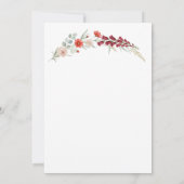 Boho Baby Shower Invitation red floral watercolor Einladung (Rückseite)