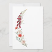 Boho Baby Shower Invitation red floral watercolor Einladung (Rückseite)