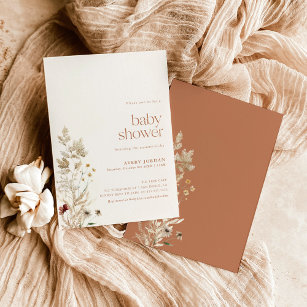 Boho Baby Shower Invite   Modern Fall Floral Einladung