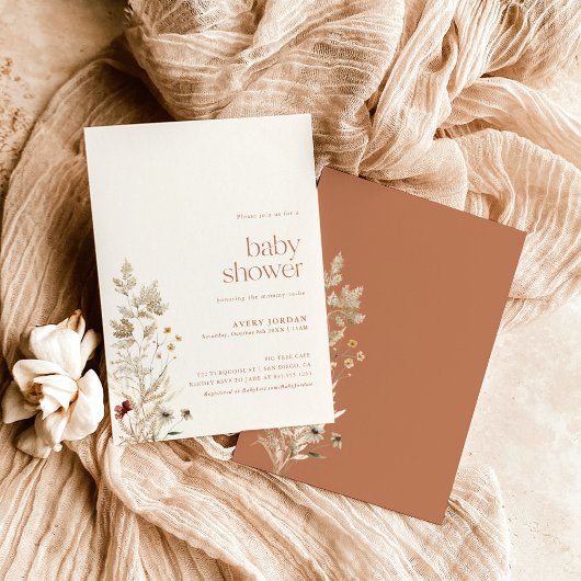 Boho Baby Shower Invite | Modern Fall Floral Einladung