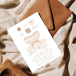 Boho Baby Shower Kinderzimmer Terracotta Einladung