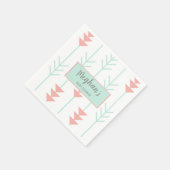 Boho Baby Shower | Minze Grün und Peach Arrow Serviette (Ecke)