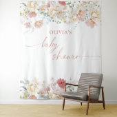 Boho Baby Shower Moderne florale Background Tapest Wandteppich (Beispiel)