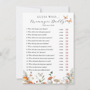 Boho Baby Shower Mommy oder Daddy Game Card Einladung