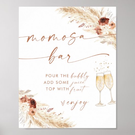 Boho Baby Shower Momosa Bar Sign | Mimosa Bar Sign Poster (Vorne)