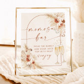 Boho Baby Shower Momosa Bar Sign | Pampas Grass Poster